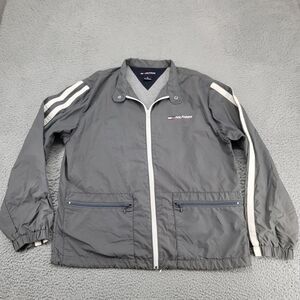 Tommy Hilfiger Jacket Mens Medium Gray Hilfiger Athletics Division Spellout Logo